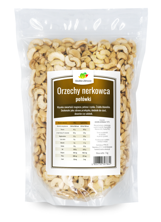 Orzechy nerkowca - nerkowce połówki - 1kg